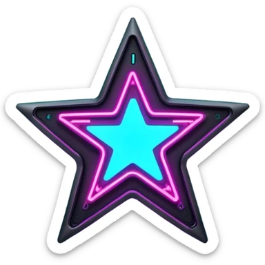 neon cyberpunk style star sticker