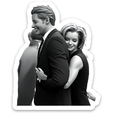 smiling girl in monochrome suit sticker