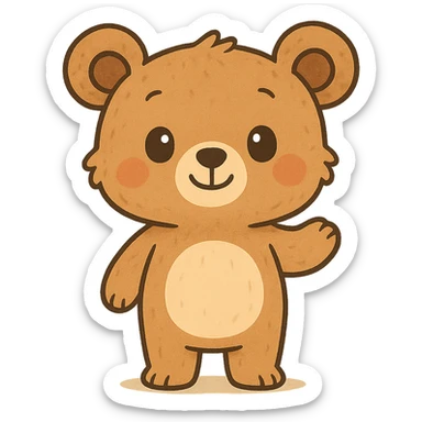 cute animal character, charming and friendly, general style sticker