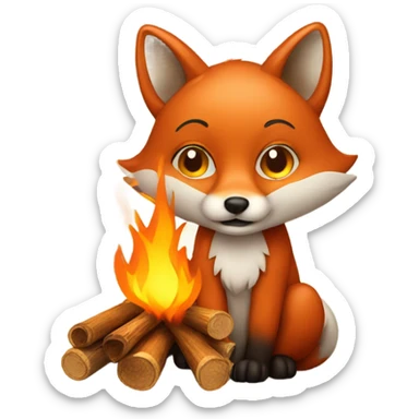 Fox with bonfire sticker