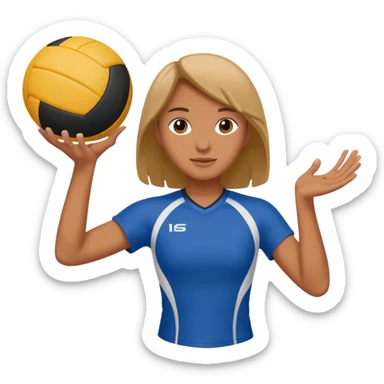 person with a volleyball ball sticker