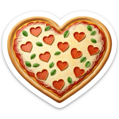heart shaped pizza, realistic  sticker