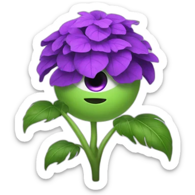 Plants purple with one eye sticker
