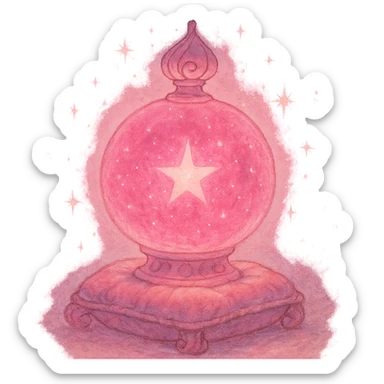 magical object in all pink, dreamy lighting, soft painterly textures, whimsical and enchanting sticker