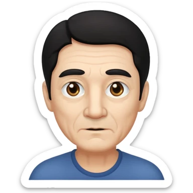 Old man with black hair and eyes but handsome sticker