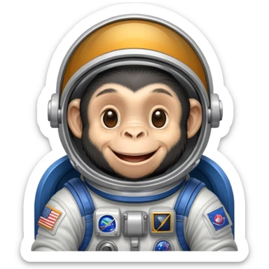 Astronaut chimpanzee emoji sticker