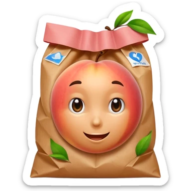peach bum that is a bag sticker