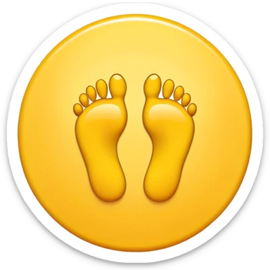 Yellow circle with a hole in the middle and two feet above the circle on both sides  sticker