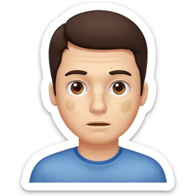 brunette man with lots of acne sticker
