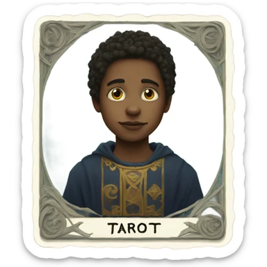 tarot cards boy sticker