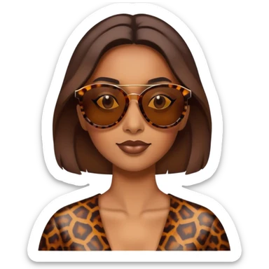 Brown sun glasses women’s tortoise shell sticker