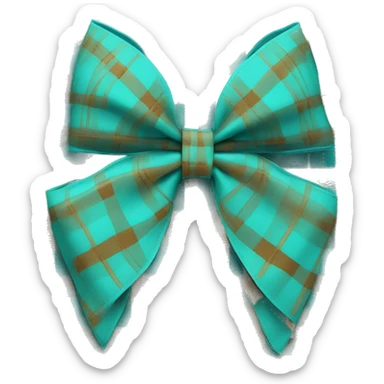 Turquoise plaid western bow sticker