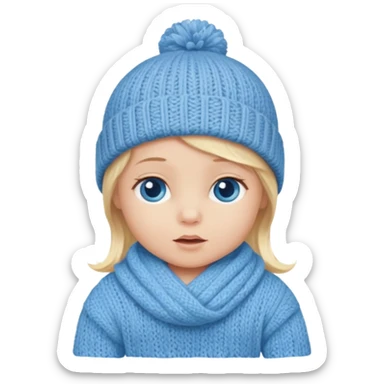 blond blue eye newborn with hat sticker