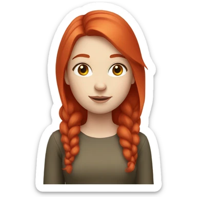 Girl with pale skin and bright red hair sticker