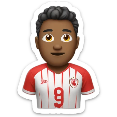 shitszu wearing a red soccer team t-shirt sticker