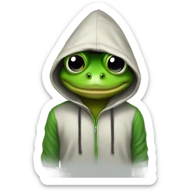 Frog with hoodie sticker