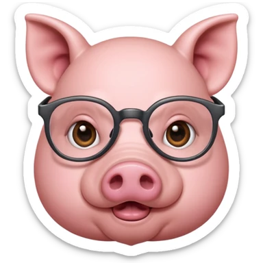 Pig wearing specs sticker