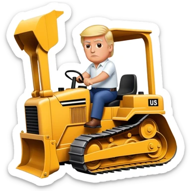 Donald trump riding bulldozer sticker