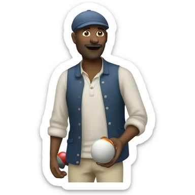 Man plays petanque sticker