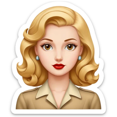 Beautiful woman in 1940’s woman fashion look sticker