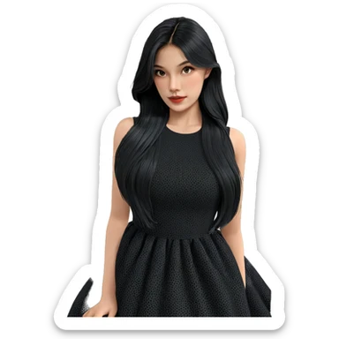 girl in black dress indoors sticker