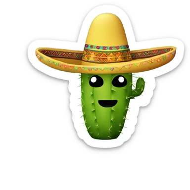 Cactus with sombrero sticker