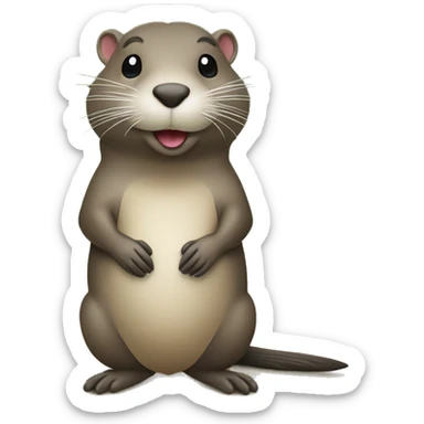 Cute Nutria animal haciendo un corazon patas sticker
