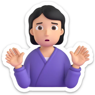 person begging for forgiveness with remorseful expression and pleading hands sticker