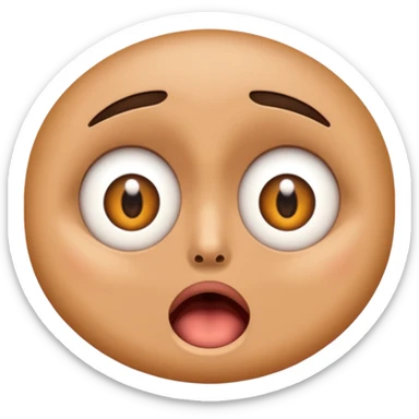 shocked face emoji with jaw dropping down sticker