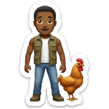 Un africain avec une cuisse de poulet sticker