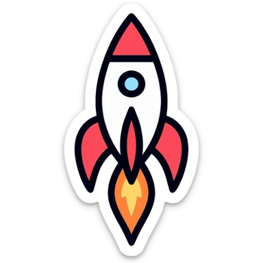 rocket ship sticker