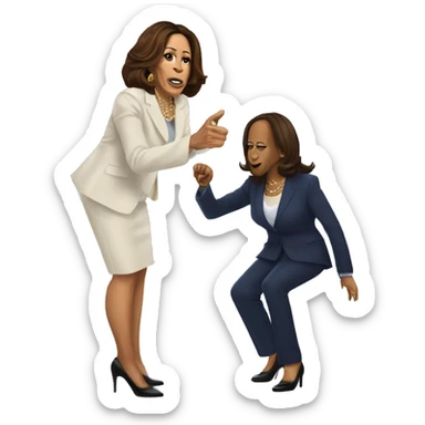Kamala Harris playing à game with à contrôler  sticker