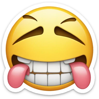 angry happy sad face with braces and tongue sticker