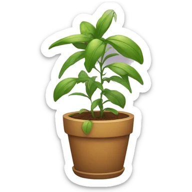Plantas colgantes en una maceta sticker