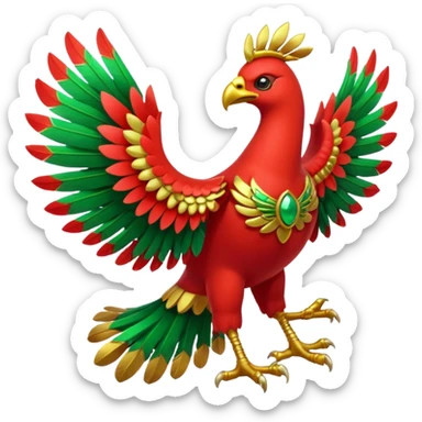 Pokemon red and green legendary Ho-Oh sticker