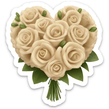 Beige heart shaped bouquet  sticker