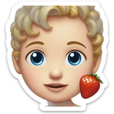 Baby with blue eyes strawberry sticker