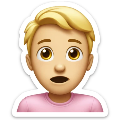 Surprised face with hands on the cheeks and hearts instead of eyes sticker