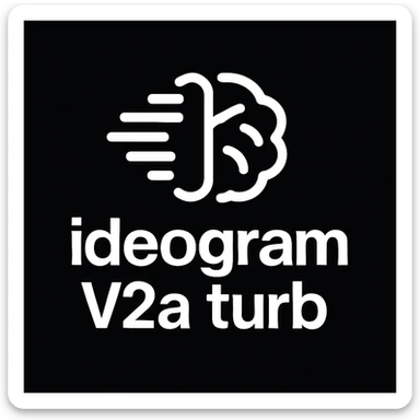 recreate this logo with text of "ideogram V2a turb", MAKE IT FIT IN SQAURE  sticker