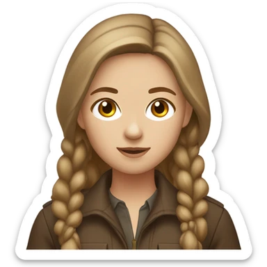 Phesant hunter girl light brown hair sticker