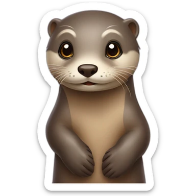 Loutre qui fait un coeur sticker