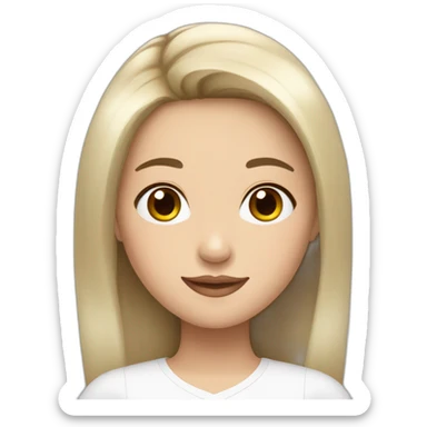 50% Chinese 50% Norwegian brunette girl sticker