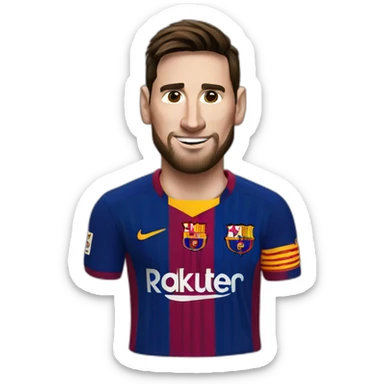 Messi with barcelona jersey sticker