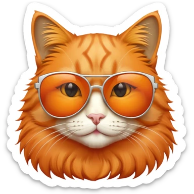 orange Cat with sunglasses sticker