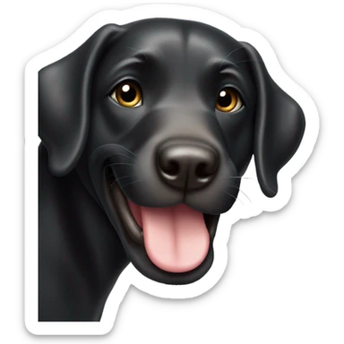 black Labrador Retriever Head smiling and holding thumbs up with its paw sticker