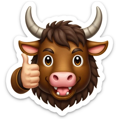 Emoji like (thumbs up) bull's hoof sticker