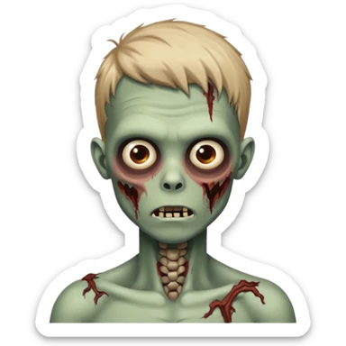 Garoto zombie com o cabelo até o pescoço  sticker