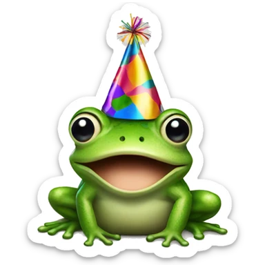 frog with party hat sticker