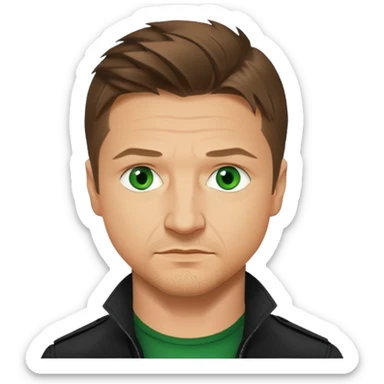 Jeremy Renner with green eyes sticker