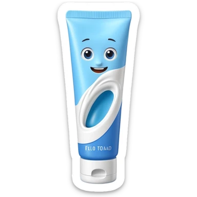 clean and minimal toothpaste tube with twist or flip cap, partially squeezed, white or soft color with blue or green accent, no branding, optional dab of toothpaste at opening, no extra elements, no faces, clean 3D, soft shadows, transparent background, emoji scale sticker